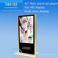 Touch screen motion sensor functional 42 inch free standing lcd advertising display